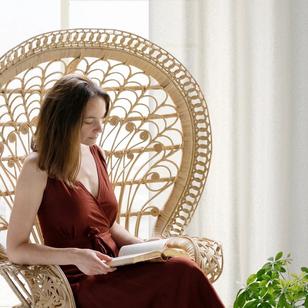 ZÁVES NA KRÚŽKOCH ESSI 140X250 CM KRÉMOVÁ