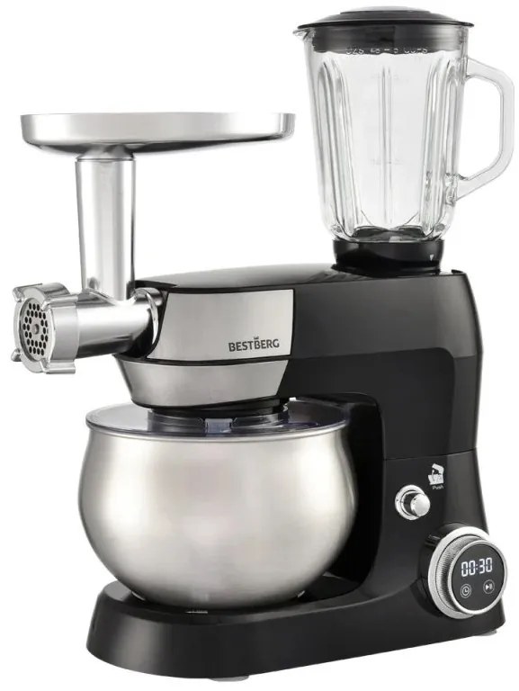 Multifunkčný kuchynský robot BestBerg BBR-1900B / 1900 W / 5 l / 12 rýchlostí / čierna