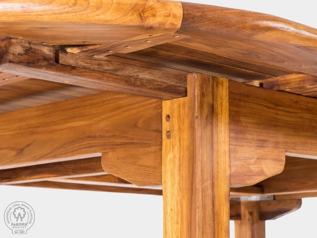 FaKOPA s. r. o. ELEGANTE - záhradný teakový rozkladací stôl 120 x 200-300 cm, teak