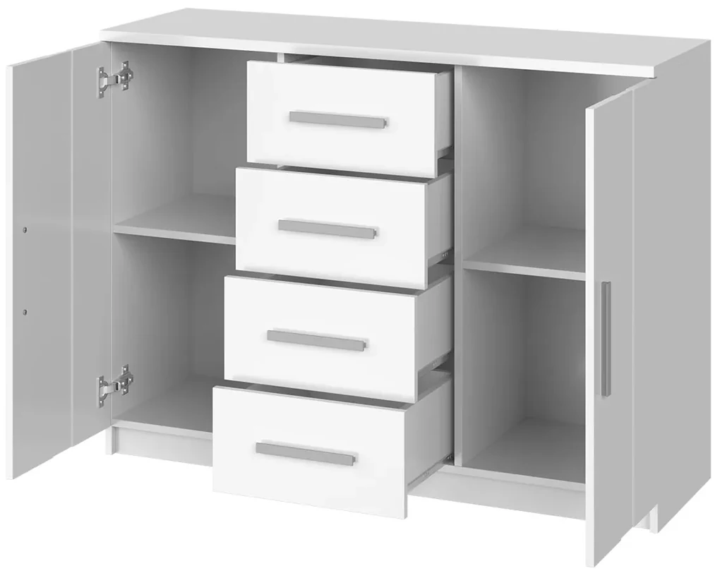 Spálňa Kler XII, Farby: biela / biela + ekokoža Soft Pik 017