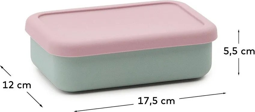 Ružový/tyrkysový silikónový detský desiatový box Lili – Kave Home