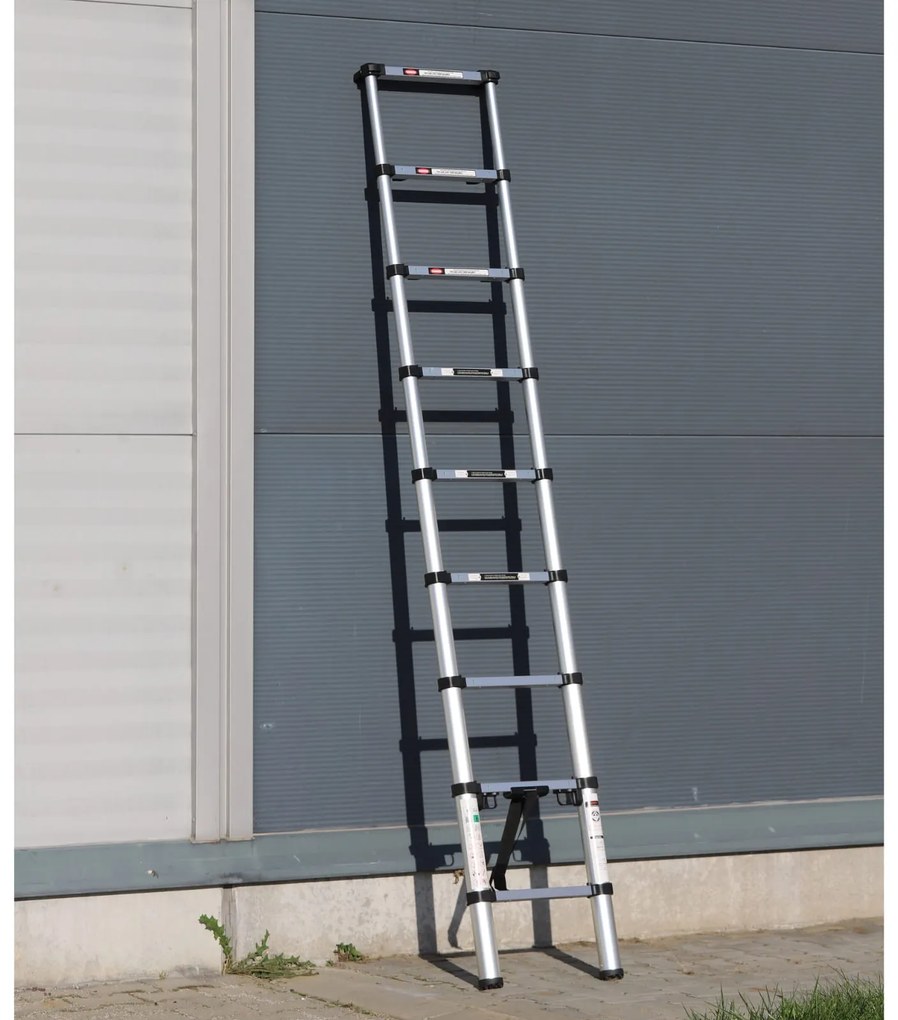 Teleskopický hliníkový rebrík PROFI, 2,65 m, 9 priečok