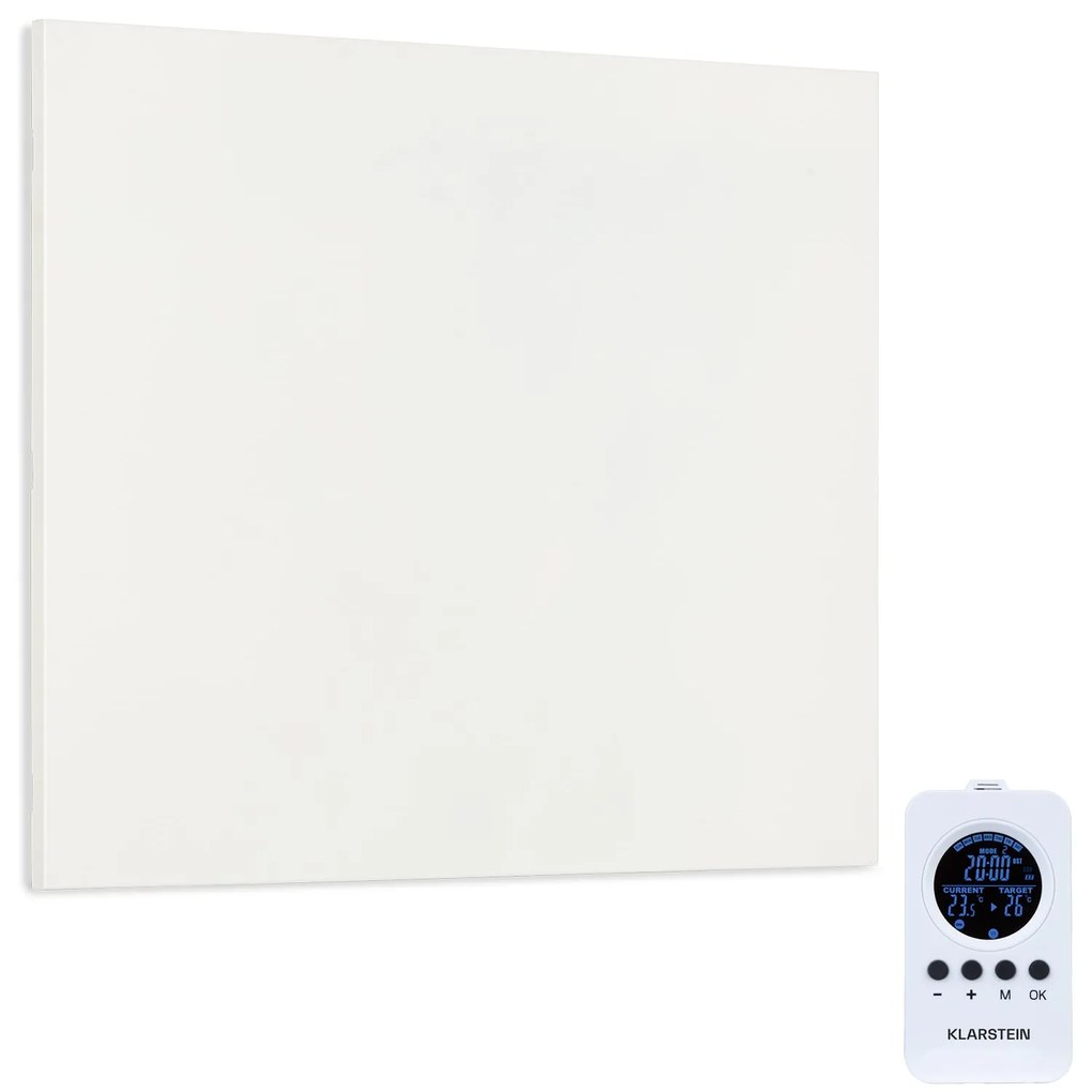 Klarstein Wonderwall Air Infinite, infračervený ohrievač, 60 x 50 cm, 300 W, na stenu, diaľkový ovládač, biely