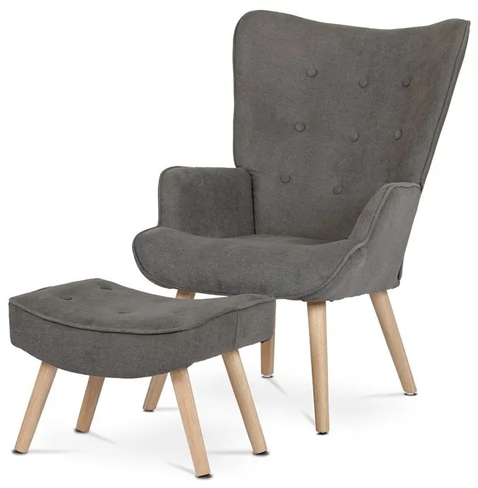 Autronic BONTEC Kreslo ušiak, modrá látka, AK-302 BLUE2 Farba: Hnedá