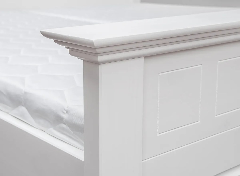 PROXIMA.store - Masívna rustikálna posteľ + zásuvka - BELLUNO ELEGANTE ROZMER: pre matrac 90 x 200 cm, FARBA: biela