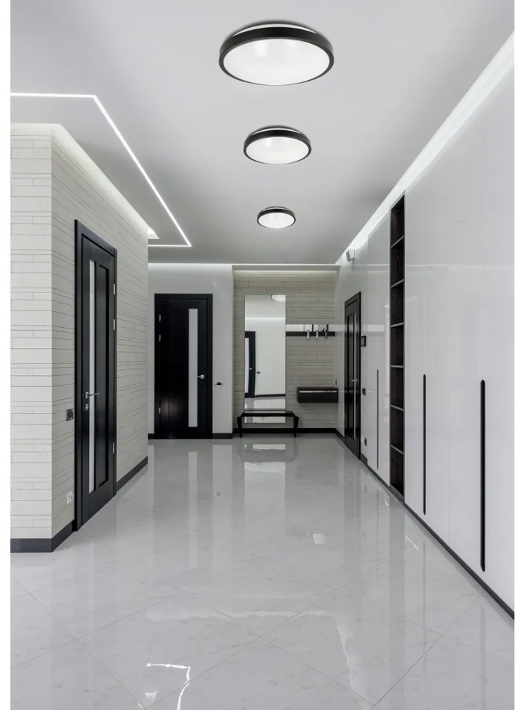 BERGE Prisadený LED stropný panel 18W 1440lm Okrúhly čierny NW