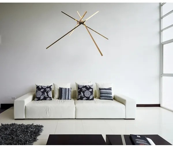 MAXLIGHT P0457 - LED Luster na lanku SPIDER LED/33W/230V zlatá