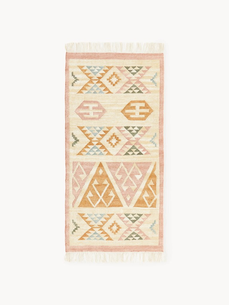 Ručne tkaný vlnený kelímový koberec Anisa