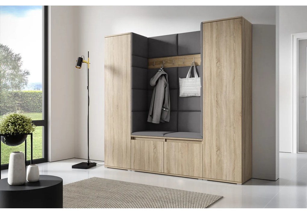 Predsieňová stena AMI 31 Bez zrkadla Dub sonoma Tmavosivá