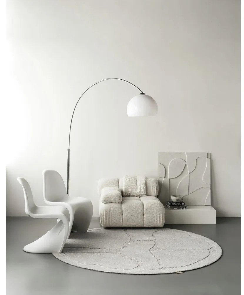 Svetlosivý vlnený okrúhly koberec ø 160 cm Morphic Organica – Agnella