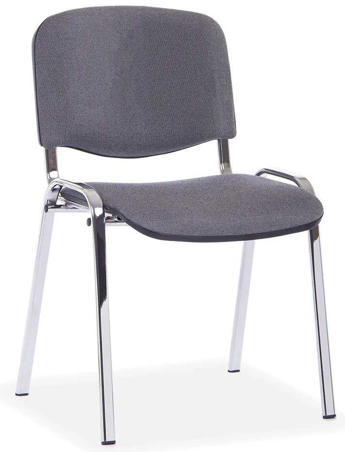 Konferenčná stolička Viva, chrómované nohy, sivá