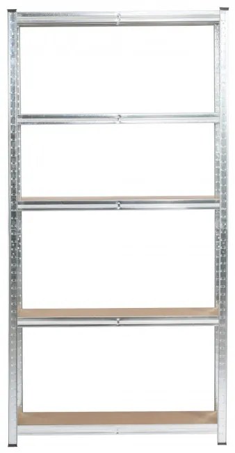 Set 2 kovových regálov 90x30x180 cm strieborný
