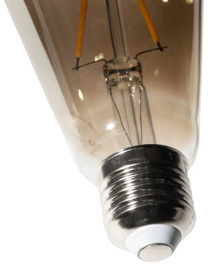 Sada 5 ks E27 dimbare LED lamp ST64 smoke 2W 200 lm 2700K