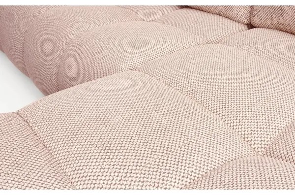 Rozkladacia rohová čalúnená sedacia súprava s úložným priestorom do L ALMADA pravá ružová