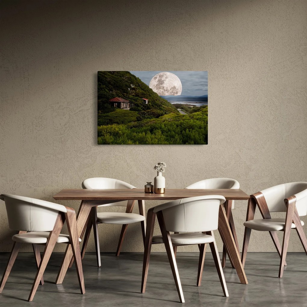 Obraz krajiny s mesiacom (90x60 cm)