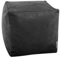 Sedací vak taburetka kocka malá čierna semišová TiaHome