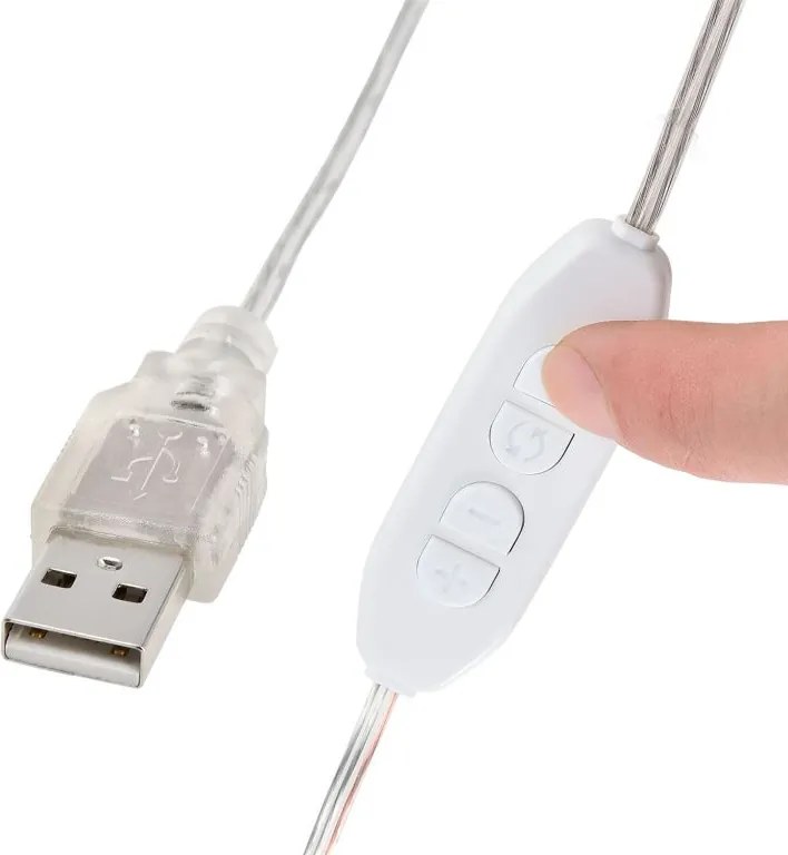 Dekoratívne LED osvetlenie na zrkadlo, 10 lámp, USB napájani