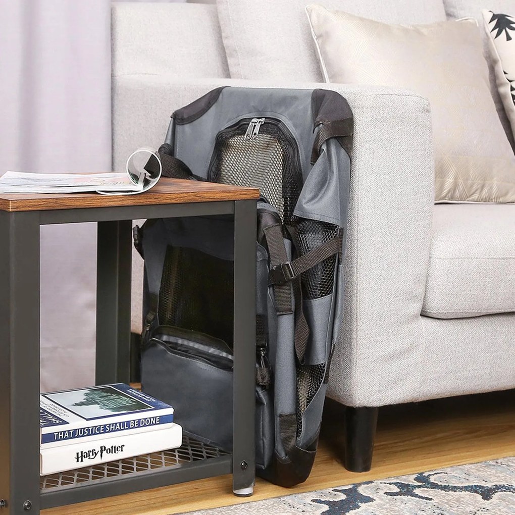 Skladací nosič pre domáce zvieratá, prepravný box, veľkosť M, sivý