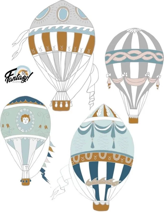 Samolepka do detskej izby 4 balóniky fantasy set