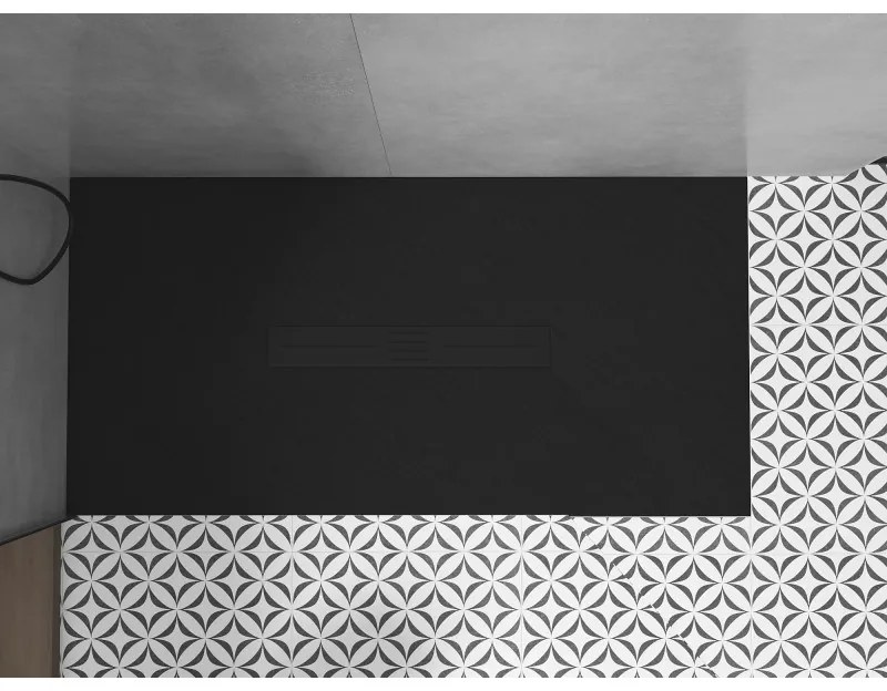 Mexen Toro, SMC obdĺžniková sprchová vanička 170 x 90 cm, čierna, čierna krytka, 43709017-B