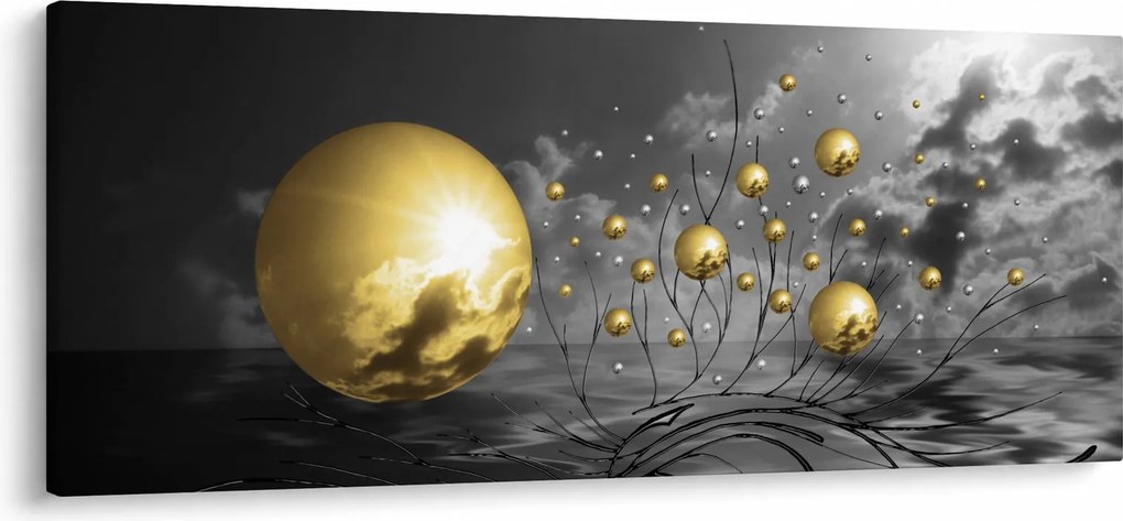 Obraz okrových gulí (120x50 cm)