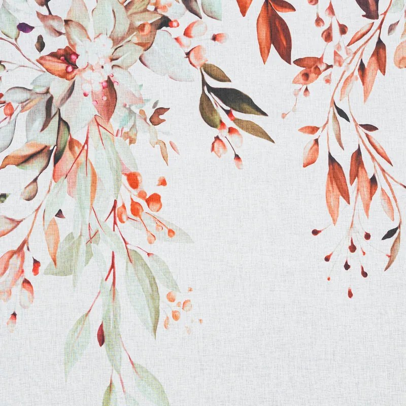 Dekorstudio Set dvoch dekoračných etamínových závesov MEG s motívom jesenných kvetov