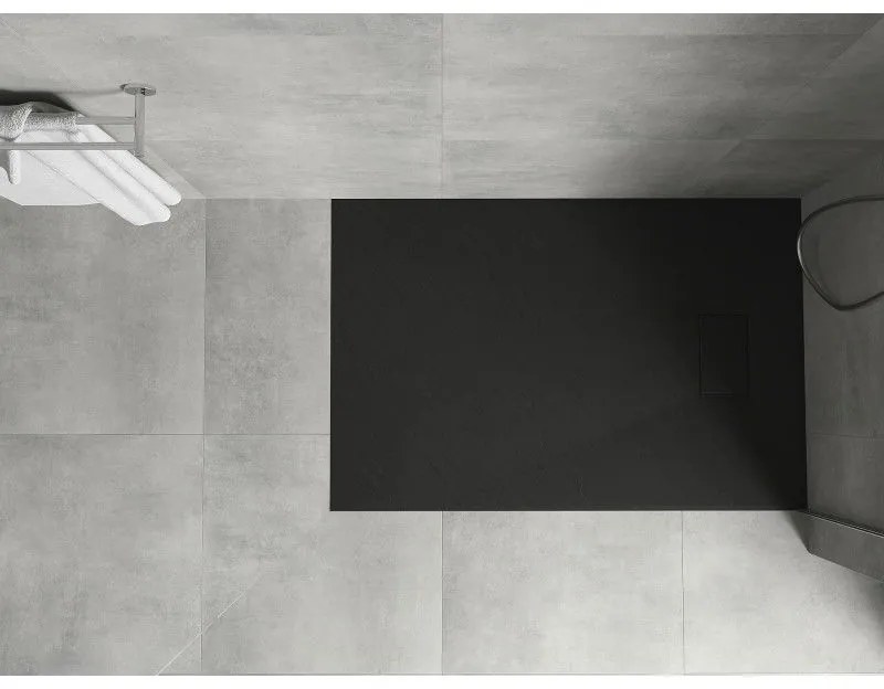 Mexen Hugo, SMC obdĺžniková sprchová vanička 100 x 80 cm, čierna matná, 42708010