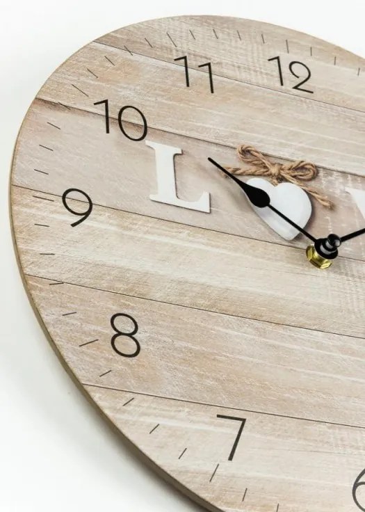 Nástenné hodiny Love 30 cm, MDF