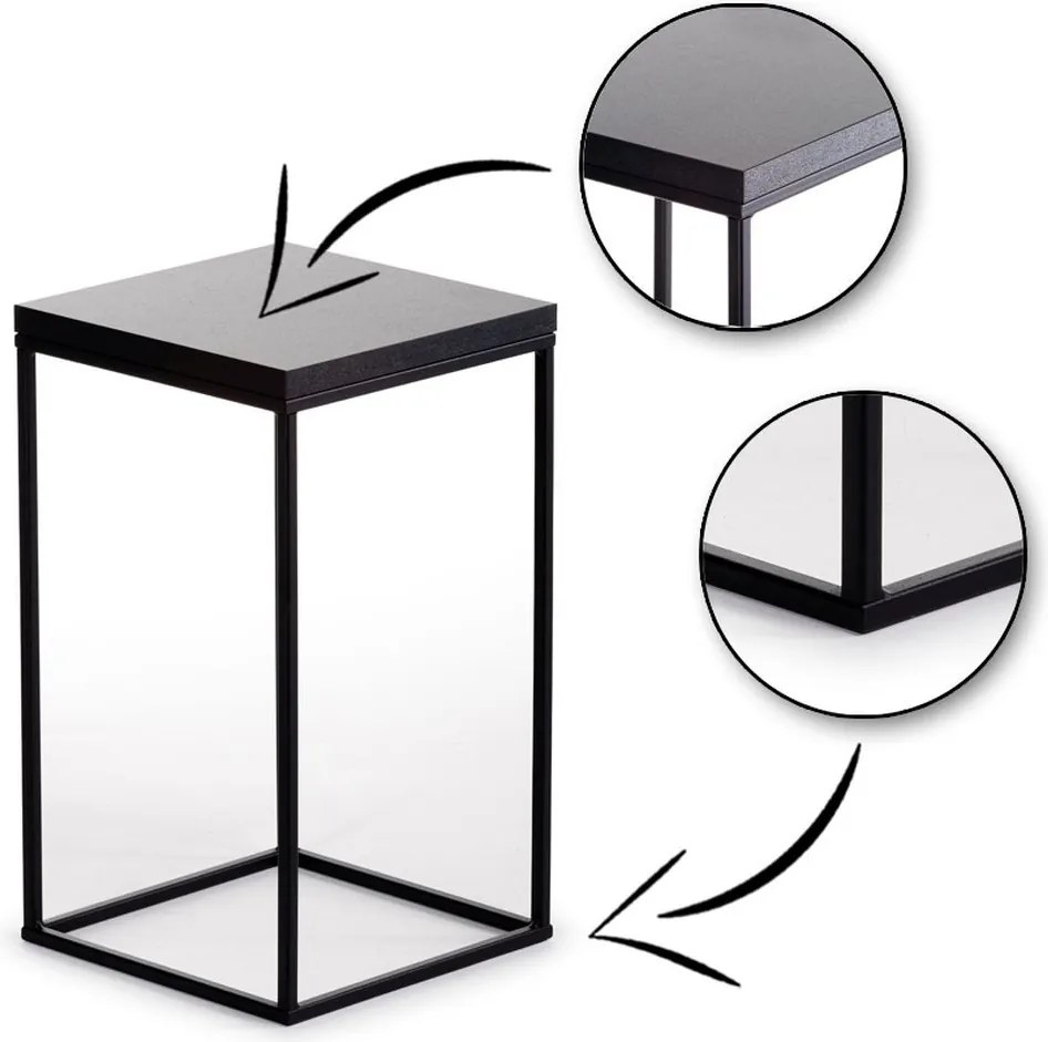 STOJAN NA KVETINÁČ BASICLOFT 40X24X24 CM ČIERNA