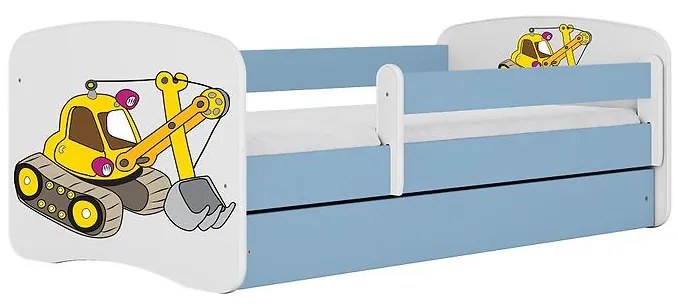 Detská Posteľ. Babydreams+Sz+M Modrá 70x140 Rýpadlo
