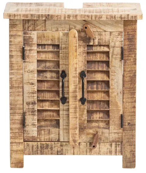 furniture-nabytek.cz - Masívna skrinka pod umývadlo Caribou z mangového dreva, lakovaná, hnedá – 52×30×60 cm