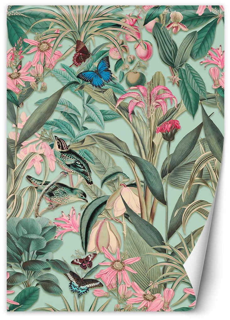Gario Fototapeta Ružové kvety na pozadí zelených listov - Andrea Haase Materiál: Vliesová, Rozmery: 100 x 140 cm