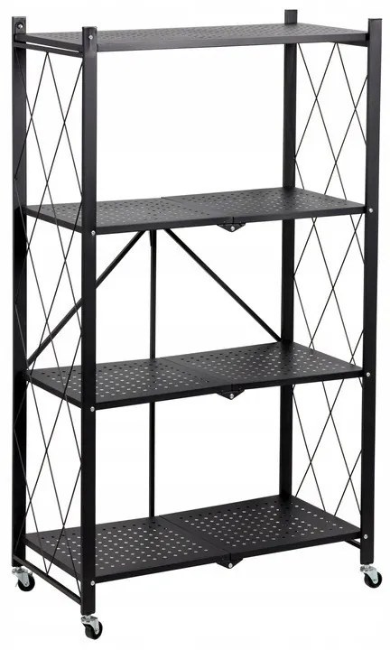 Kuchynský regál na kolieskach Ricos 2 (čierna). Akcia -16%. Vlastná spoľahlivá doprava až k Vám domov. 1133075