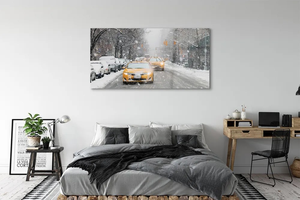Obraz plexi Zime sneh limuzínový servis 140x70 cm
