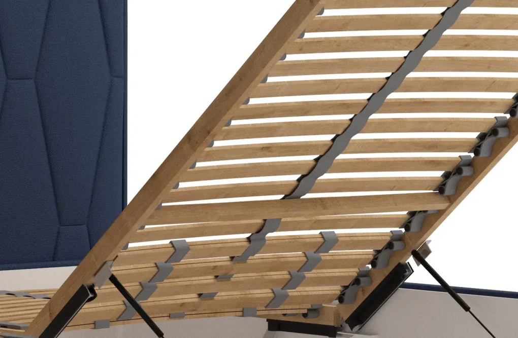 Posteľ Moosa 180x200 cm, námornícka modrá látka