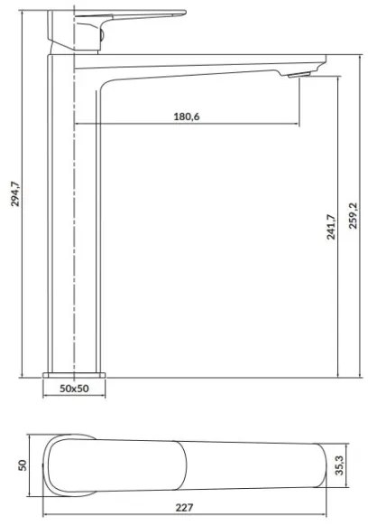 Cersanit S951-392 - Umyvadlová batéria LARGA 29,5 cm lesklý chróm