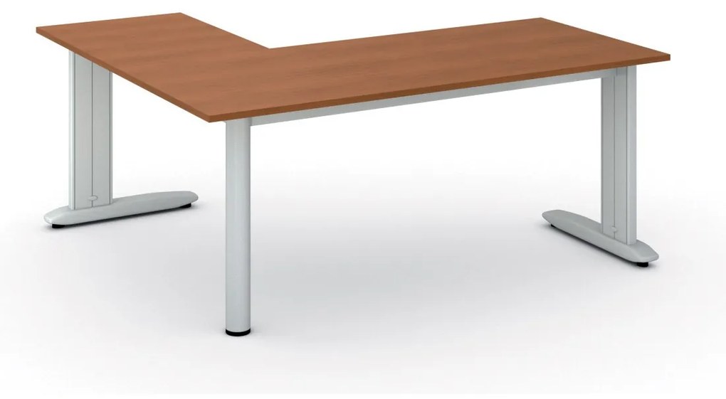 Rohový kancelársky písací stôl PRIMO FLEXIBLE 1800 x 1600 mm, čerešňa