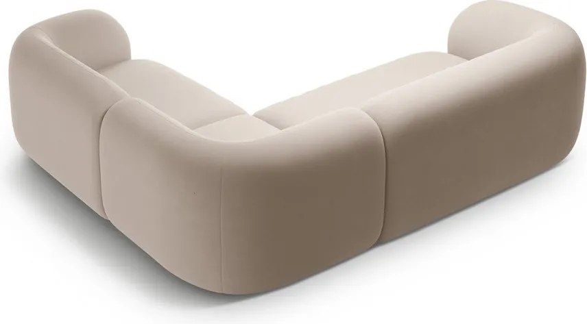 Béžová zamatová rohová pohovka (pravý roh/do L) Kate – Micadoni