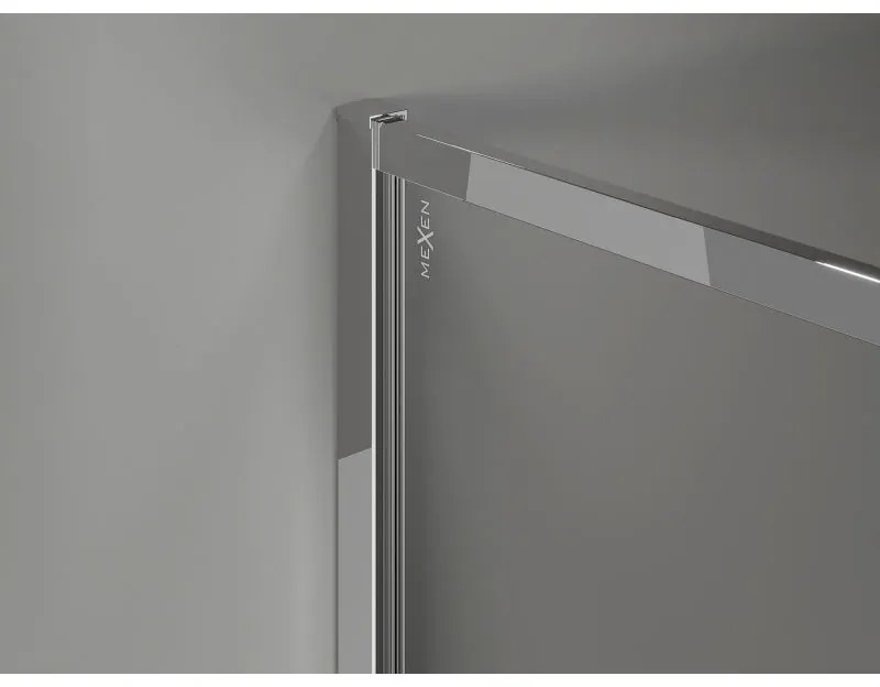 Mexen Kioto-XF, sprchová zástena s rámom 120 x 202 cm, 10mm šedé sklo, chrómový profil, 800-120-104-01-40-X