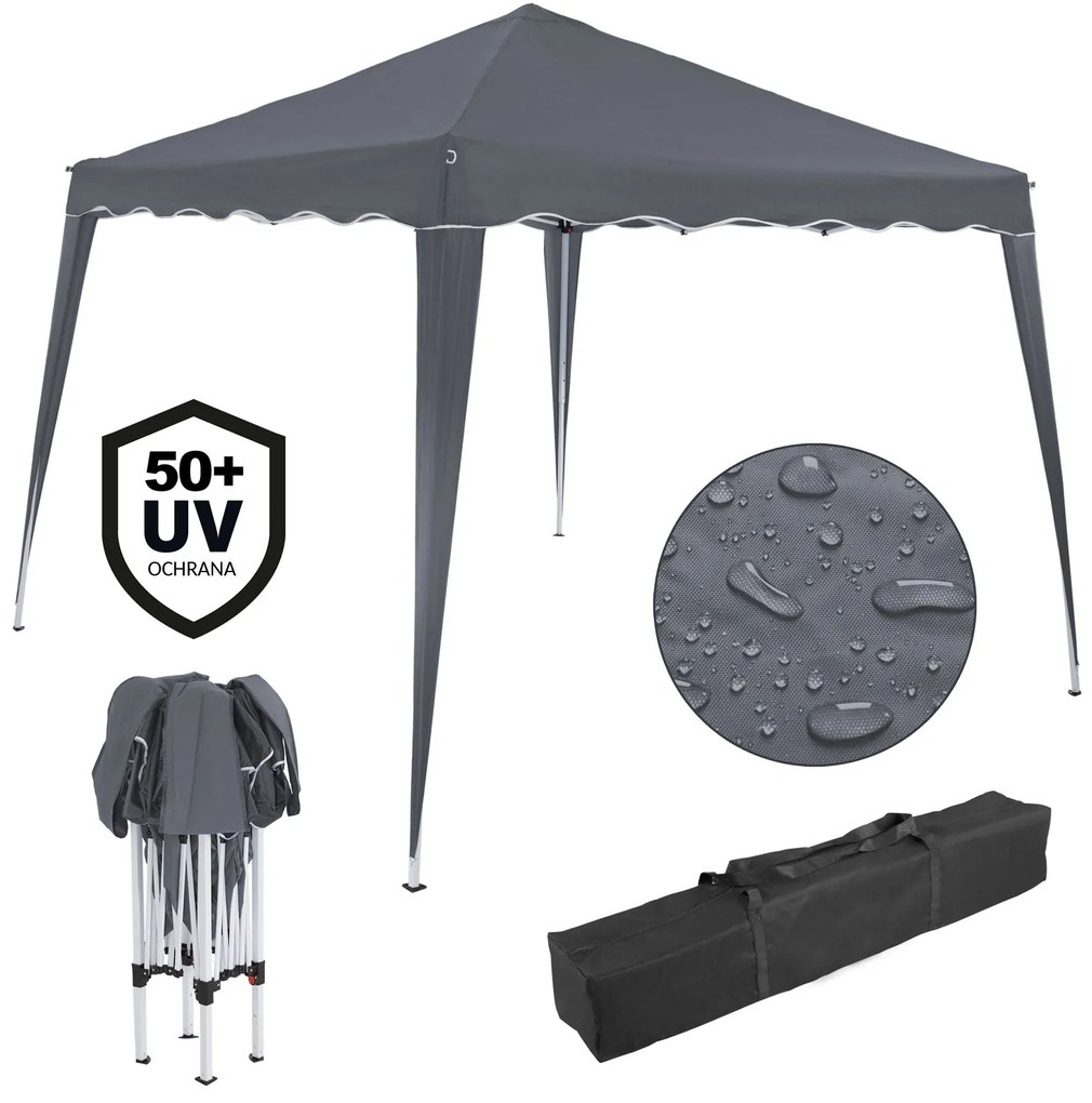 Casaria Party stan / pavilón 3 x 3 m antracit UV- ochrana 50+