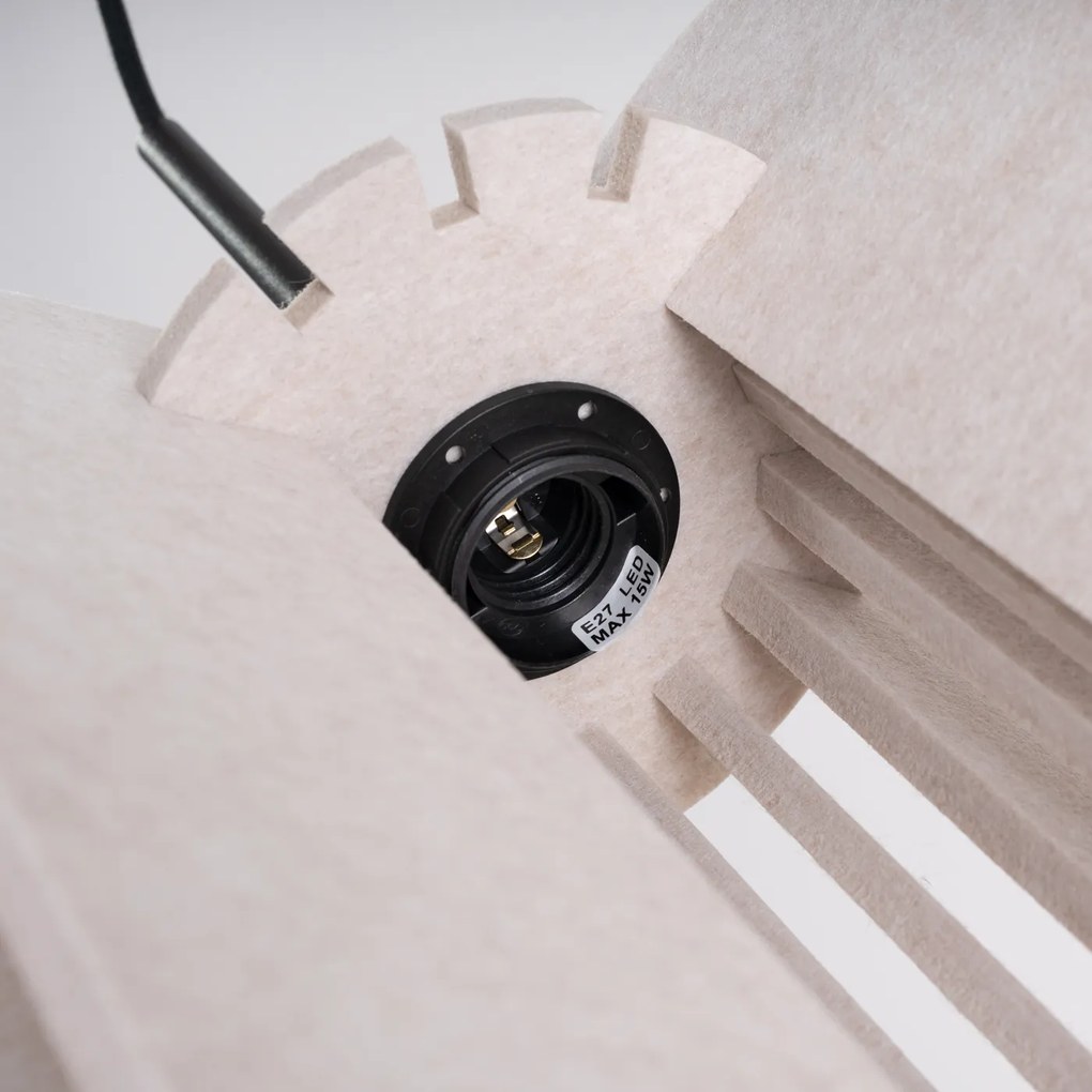 Závesné svietidlo Mula, 1x béžové plstené tienidlo, (fi 27cm)