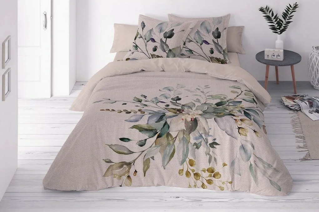 Obliečky zo zmesi bavlny a ľanu Kytica