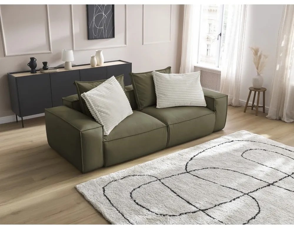 Zelená pohovka z imitácie kože 260 cm Boheme – Bobochic Paris