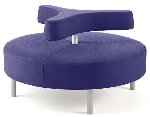 Otoman DOT s 3 opierkami rúk, Ø 1300 mm, látka Medley, blue-purple