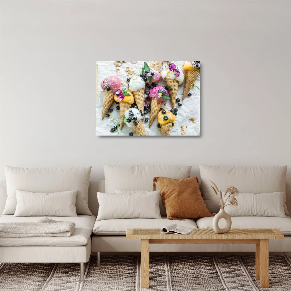 Sklenený obraz so zmrzlinami (70x50 cm)