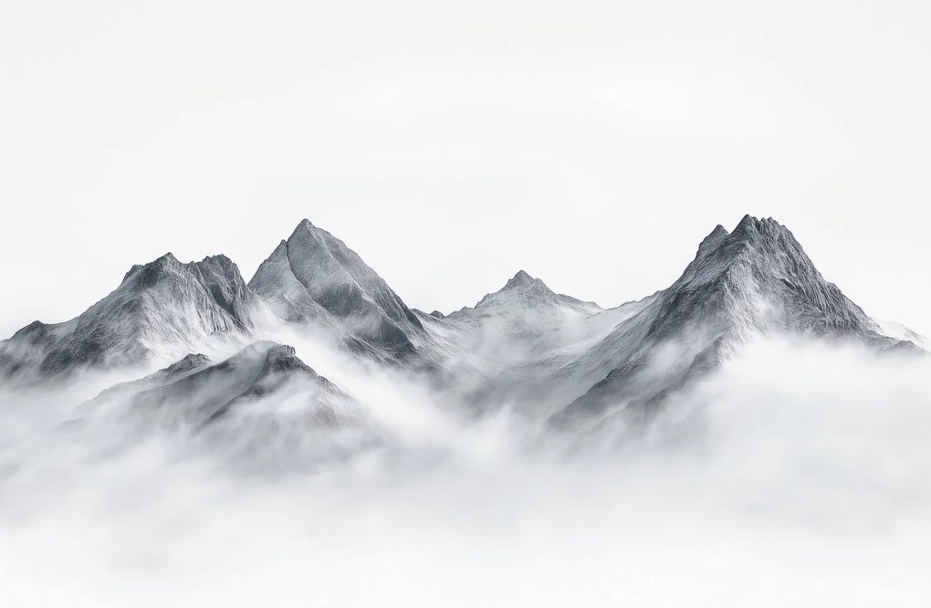 Fototapeta - Čiernobiele hory (147x102 cm)