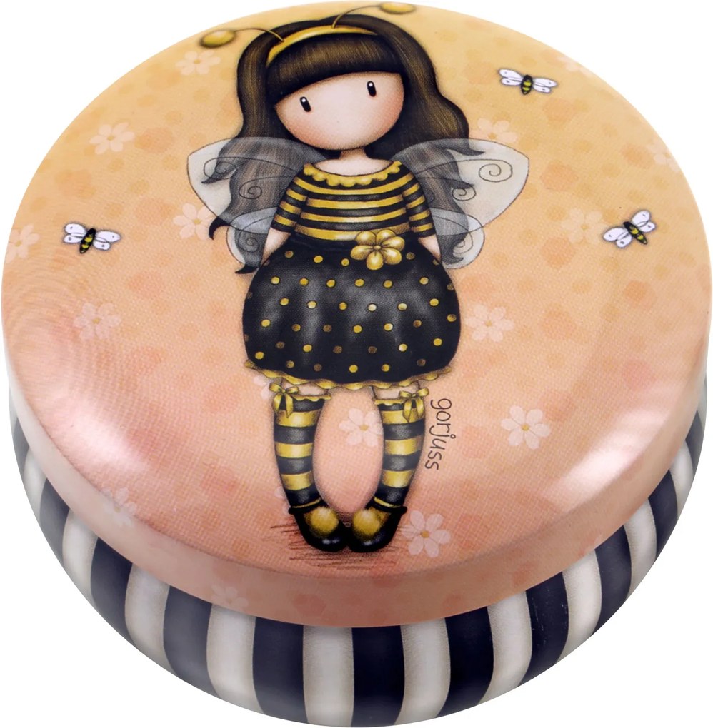 Santoro London - Okrúhla Dekoratívna škatuľka - Gorjuss - Bee-Loved (Just Bee-Cause)