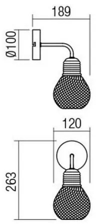 Redo 01-1575 - Nástenné svietidlo EDISON 1xE27/42W/230V