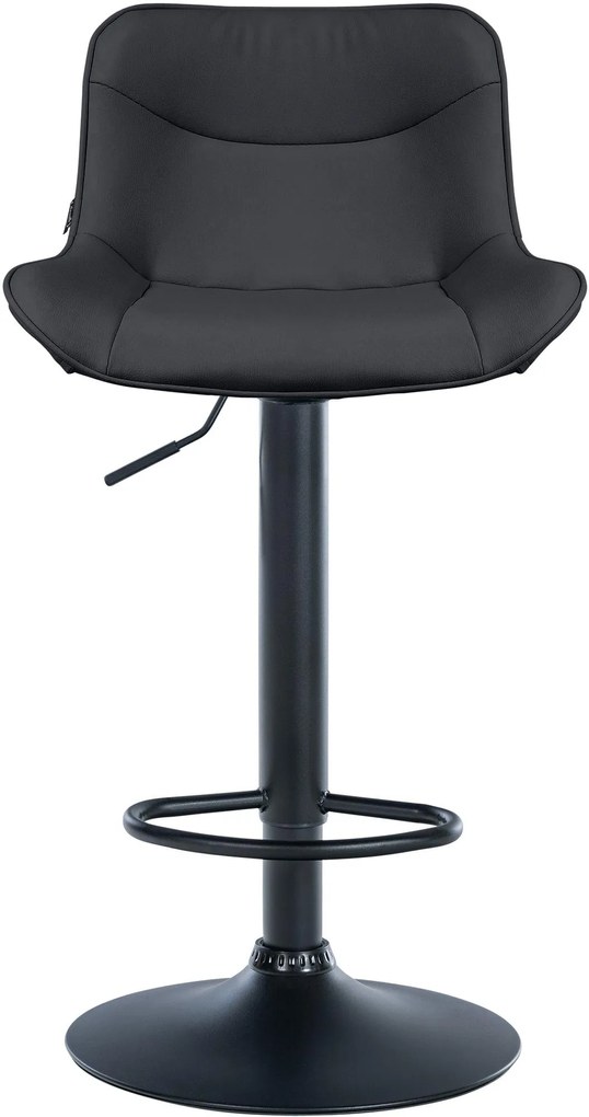 Design-Shop 2x Barová stolička Vonore - koženka, čierny rám - Čierna