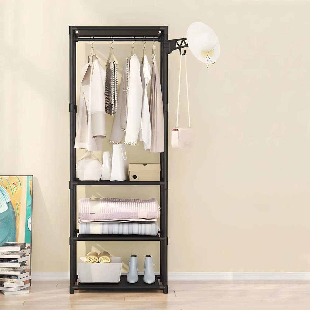 Otvorená šatníková skriňa MILENA čierna